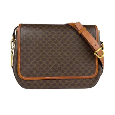 Pre-owned Celine Brown Coated Canvas Leather Shoulder Bag ()