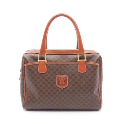 Pre-owned Celine Brown Coated Canvas Leather Tote Bag ()