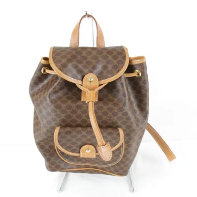 Pre-owned Celine Brown Coated Canvas Pvc Backpack ()