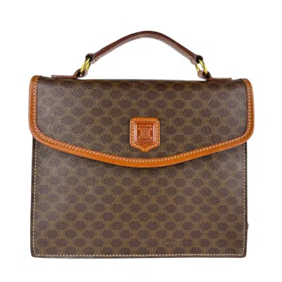 Pre-owned Celine Brown Coated Canvas Pvc Handbag Shoulder Bag ()