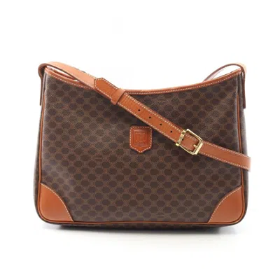 Pre-owned Celine Brown Coated Canvas Pvc Leather Shoulder Bag ()