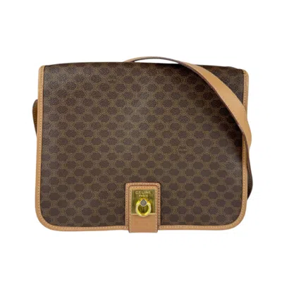 Pre-owned Celine Brown Coated Canvas Pvc Shoulder Bag ()