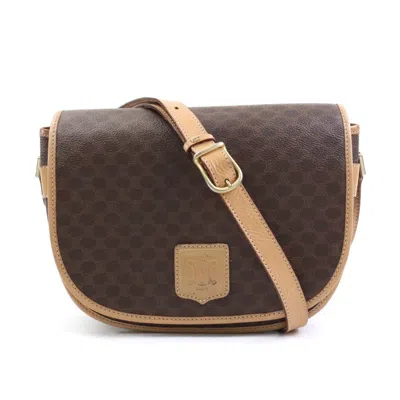 Pre-owned Celine Brown Coated Canvas Pvc Shoulder Bag ()