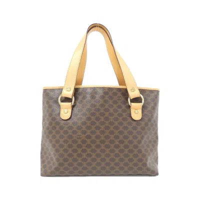 Pre-owned Celine Brown Coated Canvas Shoulder Bag ()