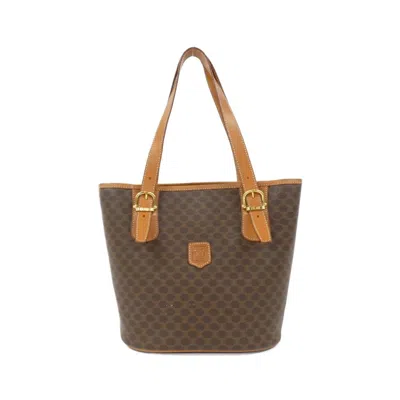 Pre-owned Celine Brown Coated Canvas Shoulder Bag ()