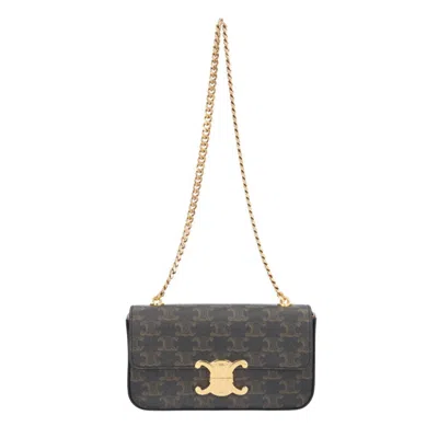 Pre-owned Celine Brown Coated Canvas Shoulder Bag ()
