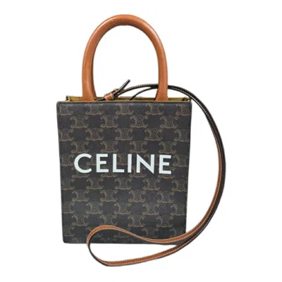 Pre-owned Celine Brown Coated Canvas Shoulder Bag ()