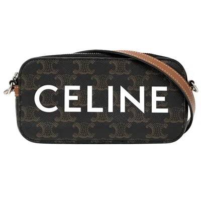 Pre-owned Celine Brown Coated Canvas Shoulder Bag ()