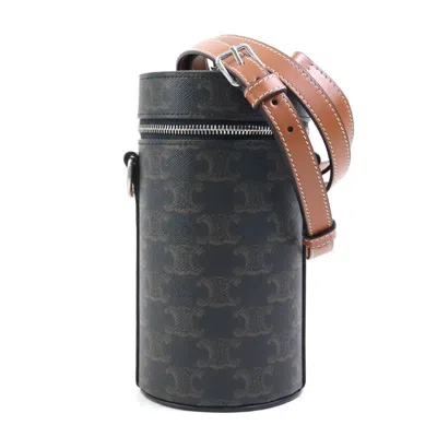 Pre-owned Celine Brown Coated Canvas Shoulder Bag ()