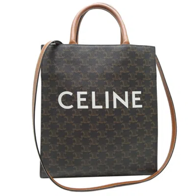 Pre-owned Celine Brown Coated Canvas Tote Bag ()