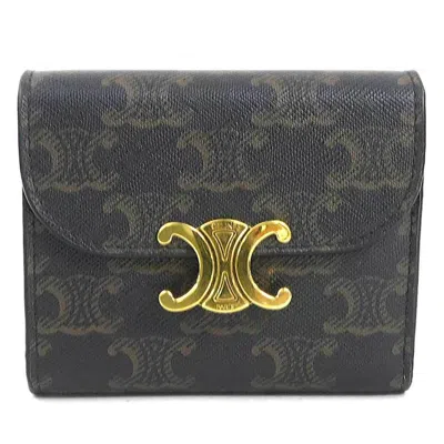 Pre-owned Celine Brown Coated Canvas Wallet (tri-fold) ()