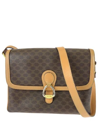 Celine Brown Coated/waterproof Canvas Macadam Shoulder Bag (authentic Pre-  Loved)