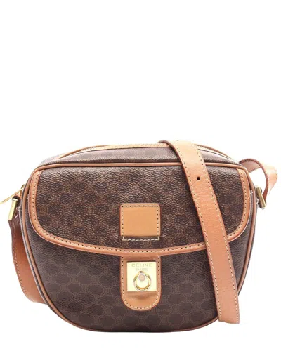 Celine Brown Coated/waterproof Canvas Macadam Shoulder Bag (authentic Pre-  Loved)