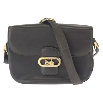 Pre-owned Celine Brown Dark Brown Leather Pochette Shoulder Bag () In Brown, Dark Brown