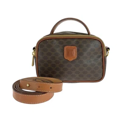 Pre-owned Celine Brown Dark Brown Pvc Shoulder Bag Vanity Bag ()