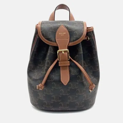 Pre-owned Celine Brown Folco Mini Backpack
