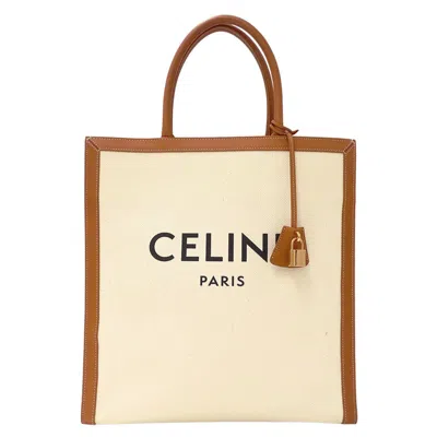 Pre-owned Celine Brown Ivory Canvas Tote Bag ()
