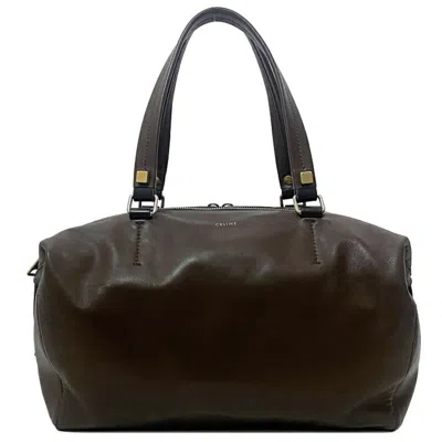 Pre-owned Celine Brown Leather Boston Bag Tote Bag ()