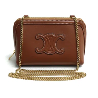 Pre-owned Celine Brown Leather Clutch Bag Pouch ()