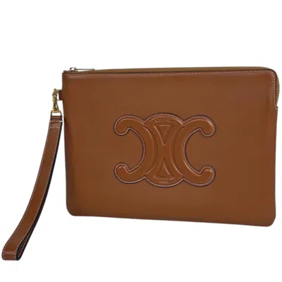 Pre-owned Celine Brown Leather Clutch Bag ()