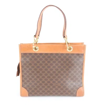 Pre-owned Celine Brown Leather Coated Canvas Shoulder Bag ()