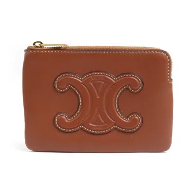 Pre-owned Celine Brown Leather Coin Purse/coin Case ()