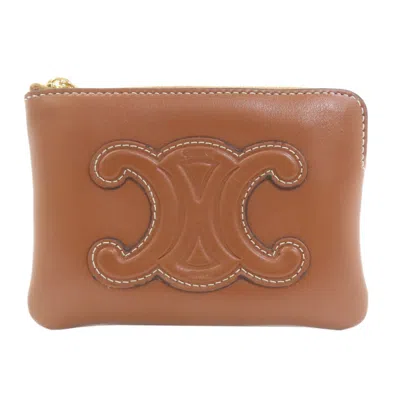 Pre-owned Celine Brown Leather Coin Purse/coin Case ()