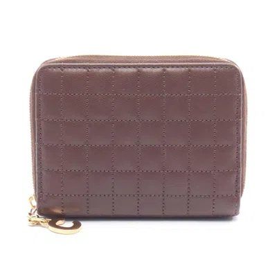 Pre-owned Celine Brown Leather Coin Purse/coin Case ()