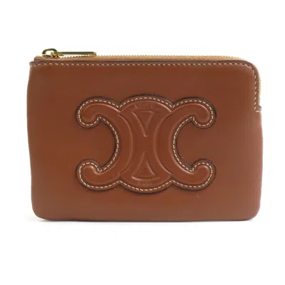 Pre-owned Celine Brown Leather Coin Purse/coin Case ()
