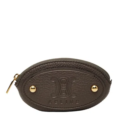 Pre-owned Celine Brown Leather Coin Purse/coin Case ()