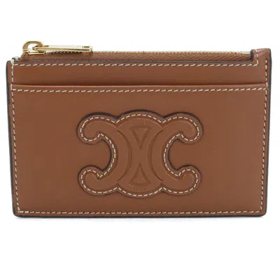 Pre-owned Celine Brown Leather Coin Purse/coin Case ()
