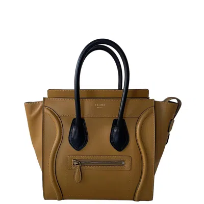Pre-owned Celine Brown Leather Luggage Micro Tote