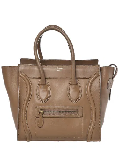 Celine Brown Leather Micro Luggage Ns (authentic Pre-loved)