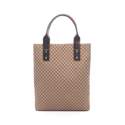 Pre-owned Celine Brown Leather Nylon Canvas Tote Bag ()