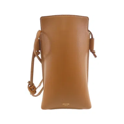 Pre-owned Celine Brown Leather Phone Wallet ()
