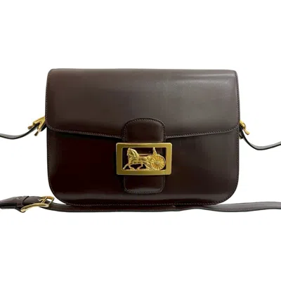 Pre-owned Celine Brown Leather Pochette Shoulder Bag ()