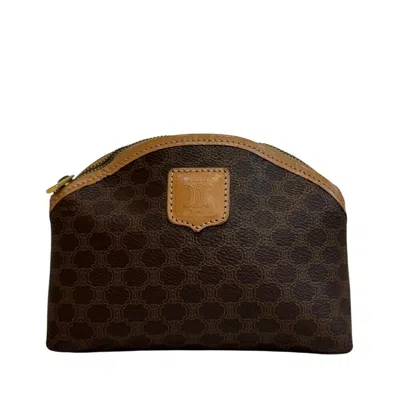 Pre-owned Celine Brown Leather Pouch Vanity Bag ()