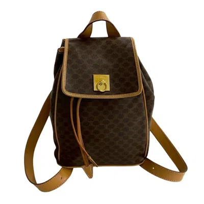Pre-owned Celine Brown Leather Pvc Backpack ()