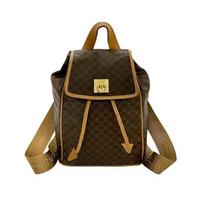 Pre-owned Celine Brown Leather Pvc Backpack ()