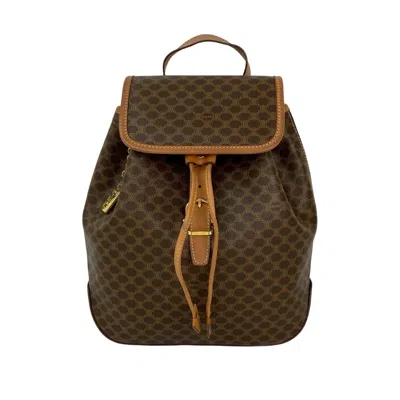 Pre-owned Celine Brown Leather Pvc Backpack ()