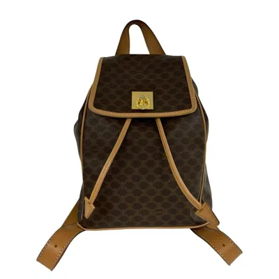 Pre-owned Celine Brown Leather Pvc Backpack ()