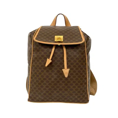 Pre-owned Celine Brown Leather Pvc Backpack ()