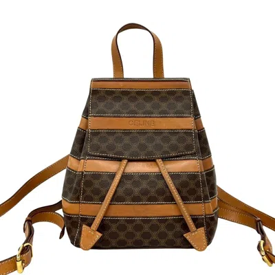 Pre-owned Celine Brown Leather Pvc Backpack ()