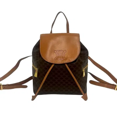 Pre-owned Celine Brown Leather Pvc Backpack ()