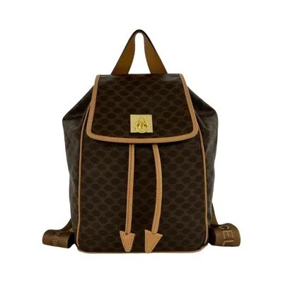 Pre-owned Celine Brown Leather Pvc Backpack ()