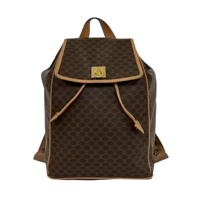 Pre-owned Celine Brown Leather Pvc Backpack ()
