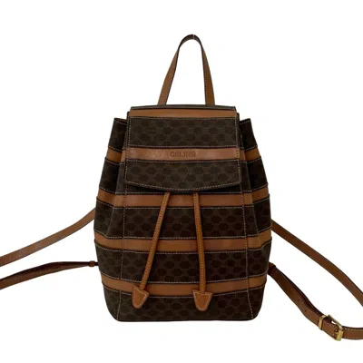 Pre-owned Celine Brown Leather Pvc Backpack ()