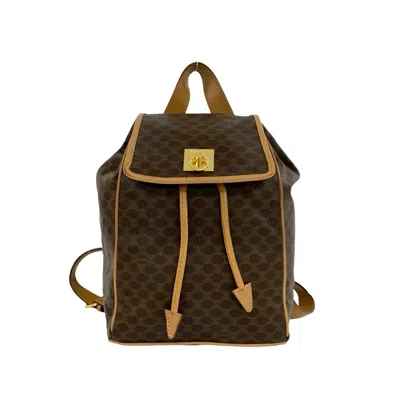 Pre-owned Celine Brown Leather Pvc Backpack ()