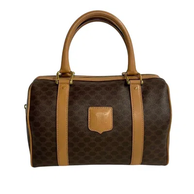 Pre-owned Celine Brown Leather Pvc Boston Bag Handbag ()
