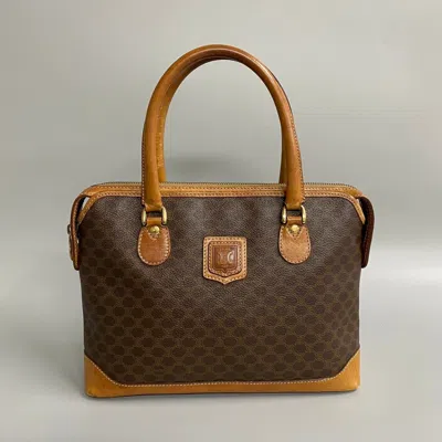 Pre-owned Celine Brown Leather Pvc Boston Bag Handbag ()